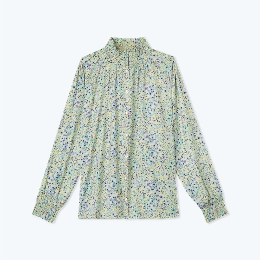 NWT Summersault all dressed up button up floral blouse sz sm
